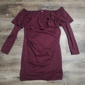 Pinkblush long sleeve off shoulder MATERNITY dress NWOT